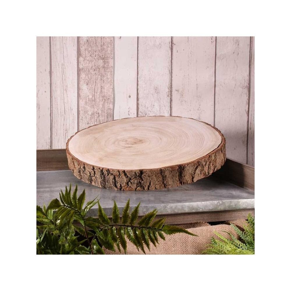 Decor Essentials Rustic Wood Slice Plate Grazing Board Log Slab Cake Stand Wedding Decor Medium/Large (33cm - 37cm)