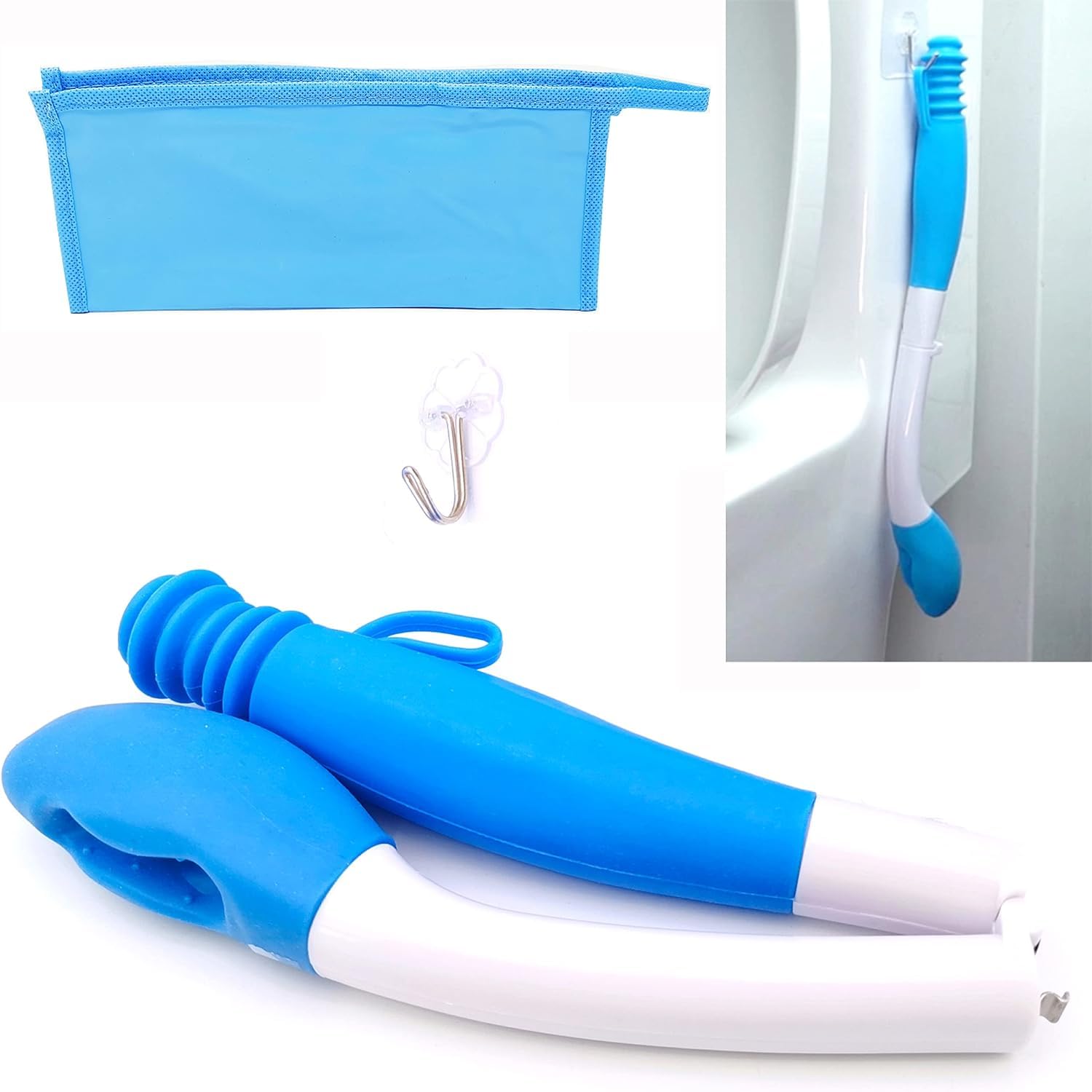 Toilet Aids Tools Long Comfort Wipe Folding Toilet Aids Buddy Toilet Tissue Aids with Rope Hook for Disabled Elderly Pregnant Women Injured Person