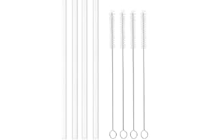 FLASKARS 4-Pack Replacement Straws for Hydro Flask Wide Mouth Bottle Hydroflask Straw Lid, 4 BPA-FREE Straws and 4 Straw Cleaning Brushes