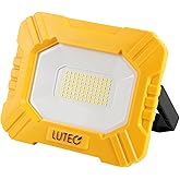 LUTEC 3500LM LED Work Light, Rechargeable Magnetic Work Lights with Stand, Portable 5000K Flood Light for Car Repair, Fishing, Camping, Emergency, Hiking, 3 Modes