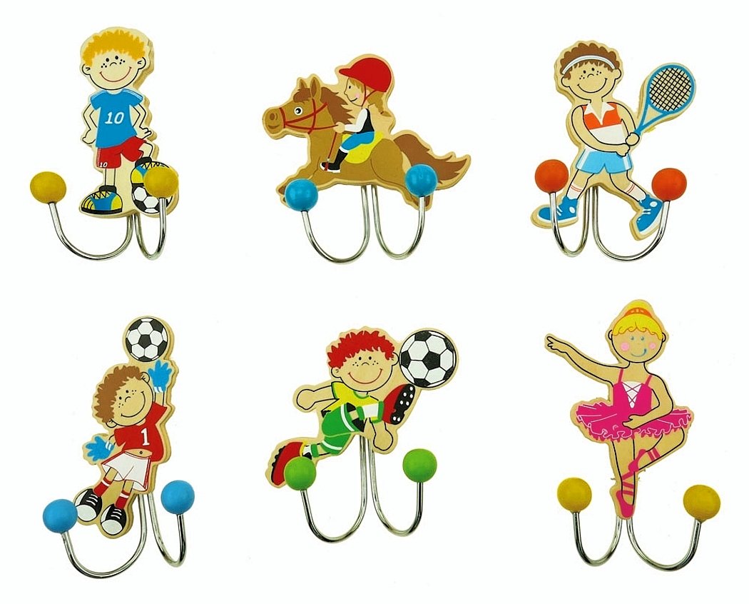 Inware Clothes Hooks, Coat Hooks, Wall Hooks, Set of 6