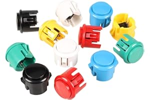 EG STARTS OEM 12x 30mm Push Button Switch Copy Sanwa Obsf-30 Obsc-30 Obsn-30 Buttons DIY Arcade Fighting Game Kits & Super Street Fighter Games - Each Color 2 pcs