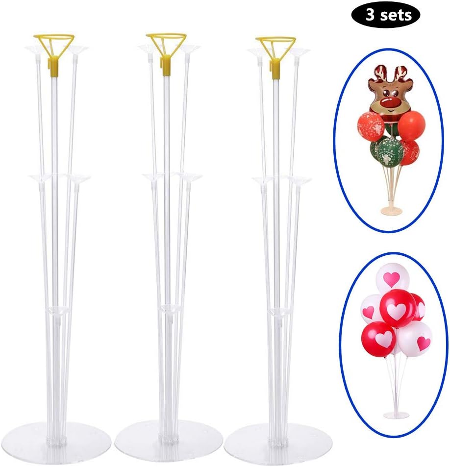 2 Sets Balloons Stand Kit for Floor and Table, Decorations Balloon Sticks and Holders for Tables Balloon Cups and Sticks Wedding Graduation Holidays Birthday Party Room Decoration …