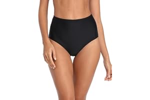 RELLECIGA Women's High Waisted Tummy Control Bikini Bottom
