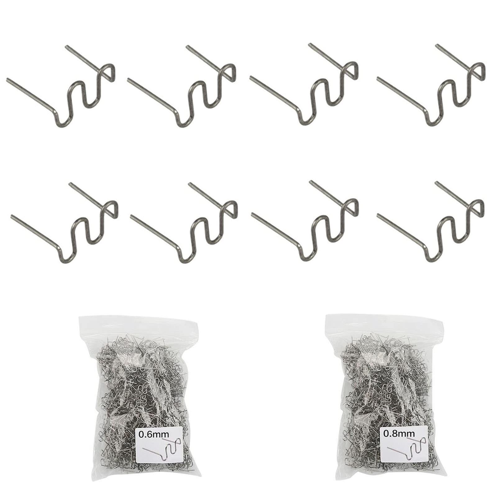 Gad2go 1000 Pieces Hot Staples Welding Staples 0.6mm 0.8mm Plastic Welding Rods for Car Auto Bumper Machine Repair Welding Wire Welding Nails (500 x 0.6mm,500 x 0.8mm)