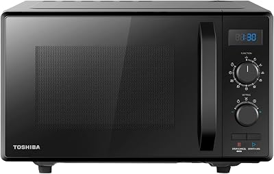 Toshiba 900W 23L Microwave Oven with 1050W Grill, 8 Auto Menus, Black