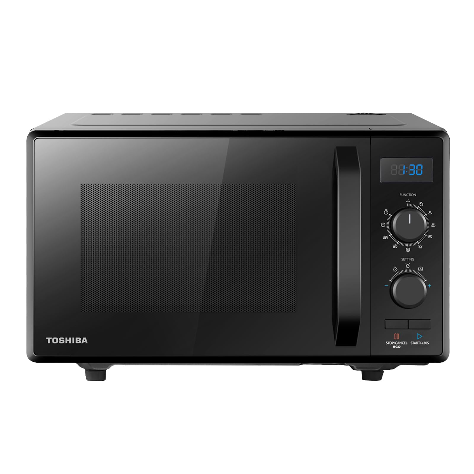 Toshiba 900w 23L Microwave Oven with 1050w Crispy Grill, Energy Saving Eco Function, 8 Auto Menus, 5 Power Levels and Position Memory Turntable - Black - MW2-AG23PF(BK)