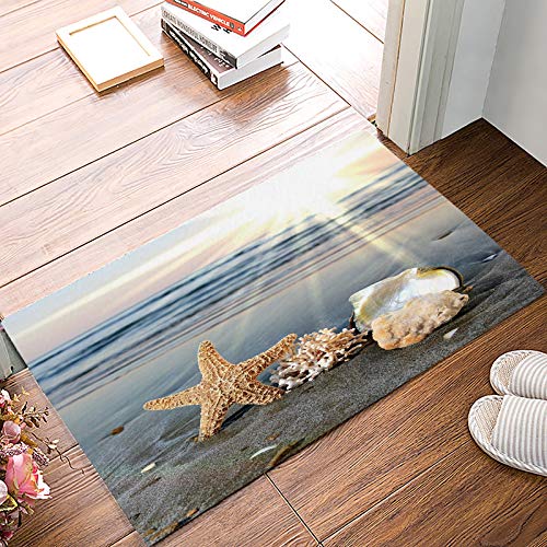Sea Starfish Shells On The Summer Beach Doormats Entrance Front Door