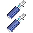 NetDot Gen10 Magnetic Fast Charging USB-C to USB-C Adapter Converter Compatible with Type-c Smartphones (2 Pack Blue)