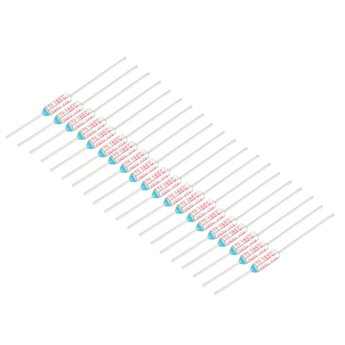 Sourcingmap 250V 10A 165℃ Celsius Circuit Cut Off Temperature Thermal Fuse 20 Pcs