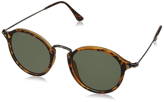 Polarized Round Unisex Sunglasses - (MTV-152-C3|48|Green Color Lens)