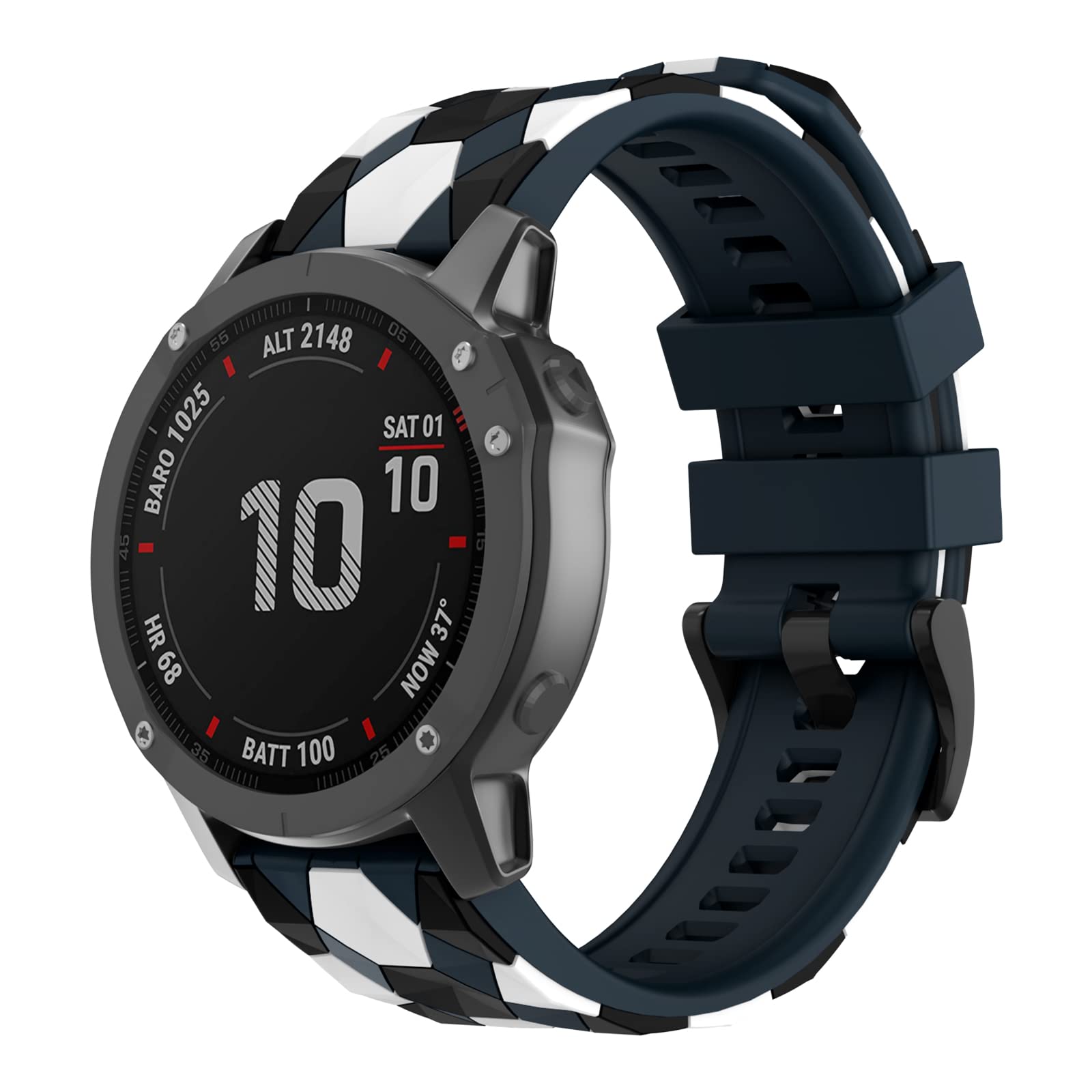 OVERSTEP Compatible for Garmin Fenix 7，22mm Width Soft Silicone Replacement Band Watch Strap for Fenix 7/Fenix 6/Fenix 6 Pro/Fenix 5/Fenix 5 Plus/Forerunner 935/Forerunner945