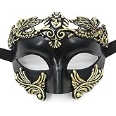 Pretishows Masquerade Mask for Men- Vintage Roman Greek Venetian Half Face Mask for Mardi Gras Halloween Cosplay and Party