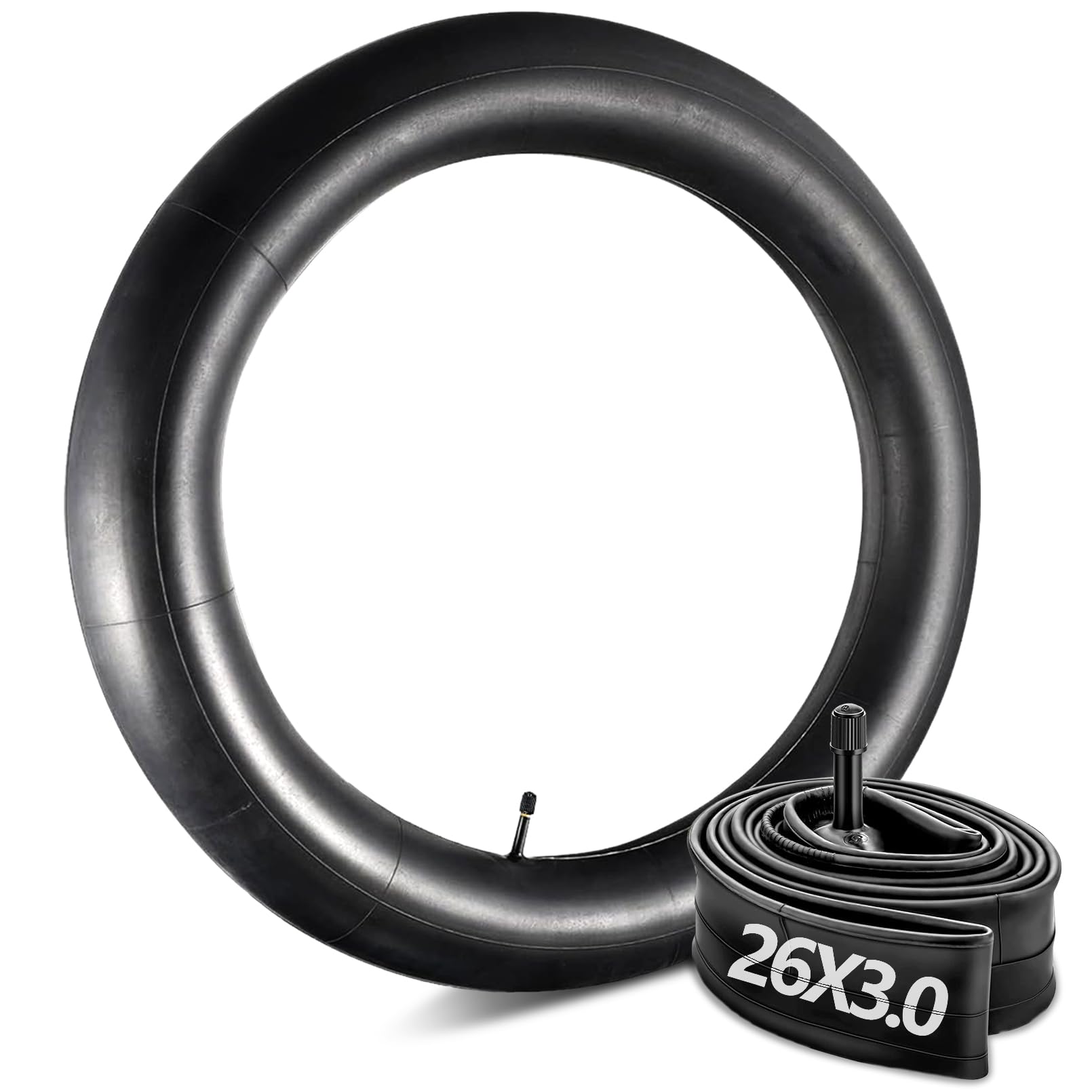 2 Pack Fat Tyre Bike Inner Tubes,26 x 3.0 AV32mm Schrader Valve for Mountain Bike Electric-Bike (26 x 3.0)