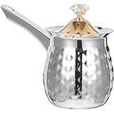 MUCKLILY Stainless Steel Milk Frothing Pitcher 4.33 Inch Wear-Resistant Steaming Cup with Comfortable Handle for Home Kitchen Cafe Use