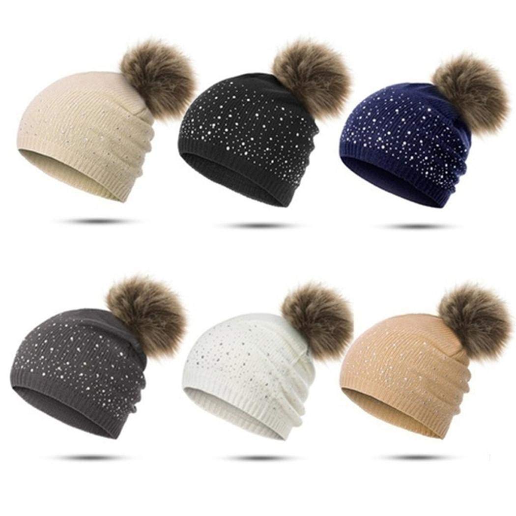 Zimrio Cappelli a Maglia Morbidi Elastici per Cappelli Invernali da Donna in Peluche Berretti in Maglia