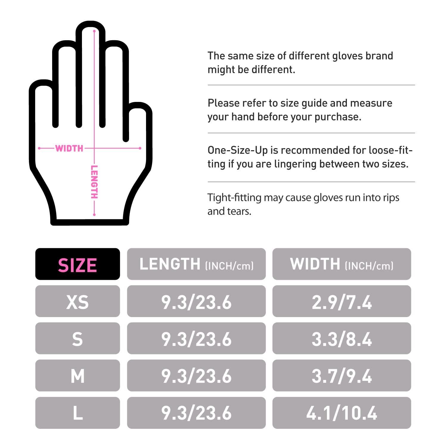 OKIAAS Black/Pink Vinyl Disposable Gloves Latex Free, Food Grade, 5 mil, Cooking, Cleaning, Hair Dye, 50/100/200/1000 Count