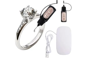 Meowoo Ring Size Adjuster Glue for Loose Ring, Ring Guard Tightener Adhesive UV with UV LED Lamp, Fit Any Ring Sizers for Women/Men, Ring Resize, Easy Application (Glue Kit, 10ml, with UV Lamp)