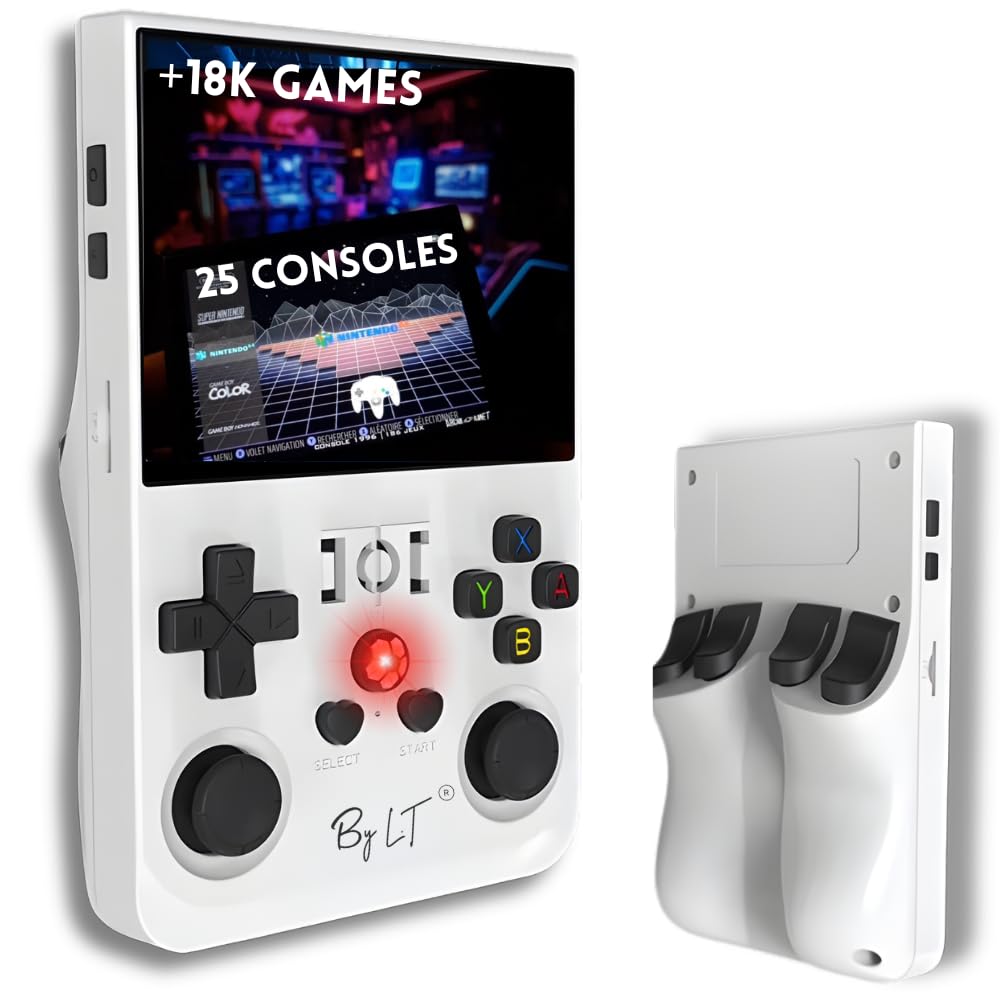 GameBox | Portable Game Console +18,000 Games Screen High Resolution Full HD, 128GB Expandable Memory, Linux 2.0 License, WiFi, Multiplayer + 4 Rear Triggers R1/L1 R2/L2, Jack + Speakers