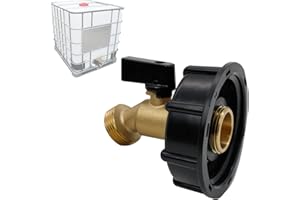 MYASRELAE 275-330 Gallon Tote Water Tank Adapter 2" Coarse Thread (Not Fine Thread) Brass Hose Faucet Valve Garden Hose Connector Replacement IBC Tote Valve Fitting Parts (A)