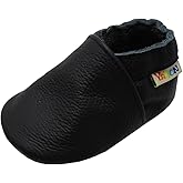 YALION Baby Leather Shoes,SOFE Sole Baby Walking Shoes,Slip-on Boys Girls Slippers with Elastic Ankle,Anti-Slip Crib Shoes for Infant Toddlers