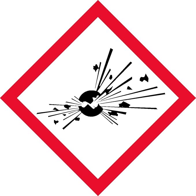 Amazon.com: OSHA Compliant, GHS Exploding Bomb, Pictogram, Red Border