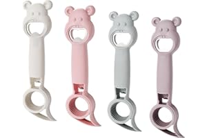 WMZNNGX New 4 in 1 Multi Function Can Opener Bottle,Multi Kitchen Tool for Jelly Jars,Wine, Beer and other,Bottle Opener to Protect the Nail Use for Children,Elderly and Arthritis Sufferers (Plastic, 4Pcs)