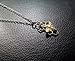 NOUMANDA Geometric Hexagon Silver Honeycomb Necklace with Gold Bee Charm Nature Jewelry (Silver)