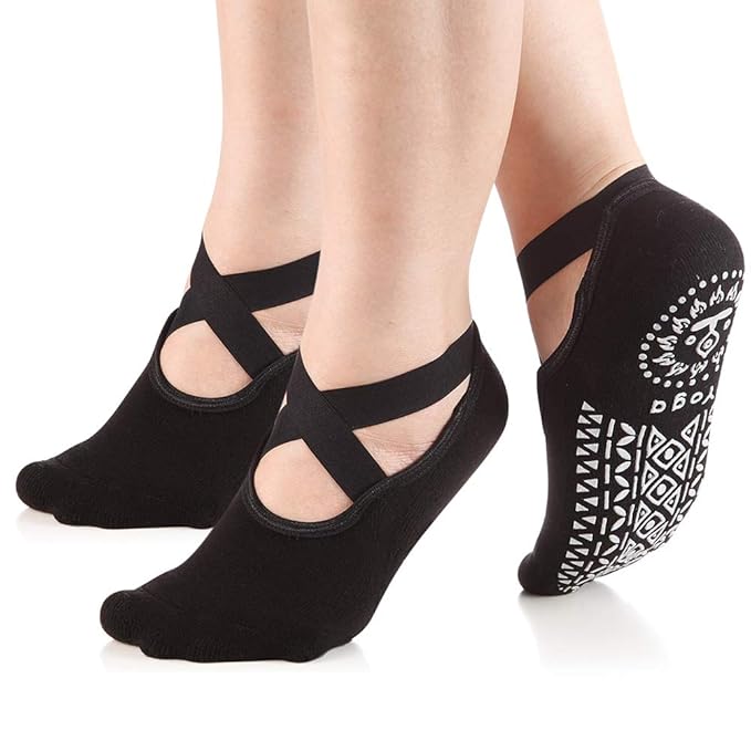 Amazon.com: Calcetines de yoga para mujer, antideslizantes ...