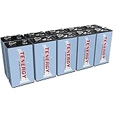Tenergy 9V NiMH Battery, High Capacity 250mAh Rechargeable 9 Volt Batteries for Smoke Detector/Alarms, TENS Unit, Metal Detector, and More, 10 Pack