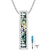 TUGHRA Dragonfly Cremation Jewelry Ashes Necklaces for Women Men Urn Pendant Necklace for Ashes 925 Sterling Silver Abalone Shell Memorial Gifts Keepsake