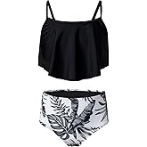 blibean Teen Girls Two Piece Bikini Sets Swimsuits with Chest Pad Size 6-15 Years