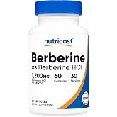 Nutricost Berberine HCl (1,200mg) 60 Capsules, 30 Servings | Gluten Free &amp; GMO-Free
