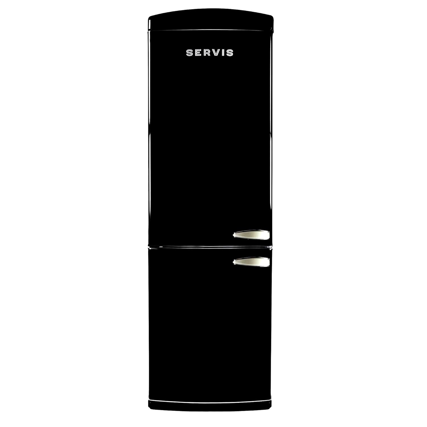 Servis C80185RETROBL 1950's Retro Fridge Freezer in Gloss Black Left