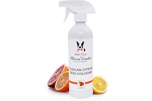 Warren London Wet Kiss Dog Cologne Spray – Tuscan Citrus | Long-Lasting Odor Eliminator & Coat Freshener for Dogs & Cats | 16 oz