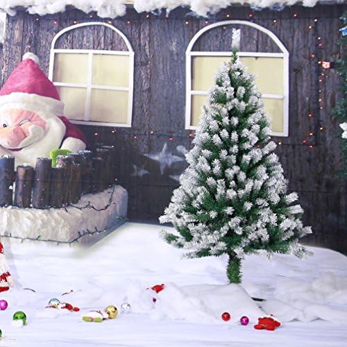 4' ^^ ^ Spray Snow Artificial Christmas Hinged Pine Xmas Tree Metal Legs 218Tips 1.2m
