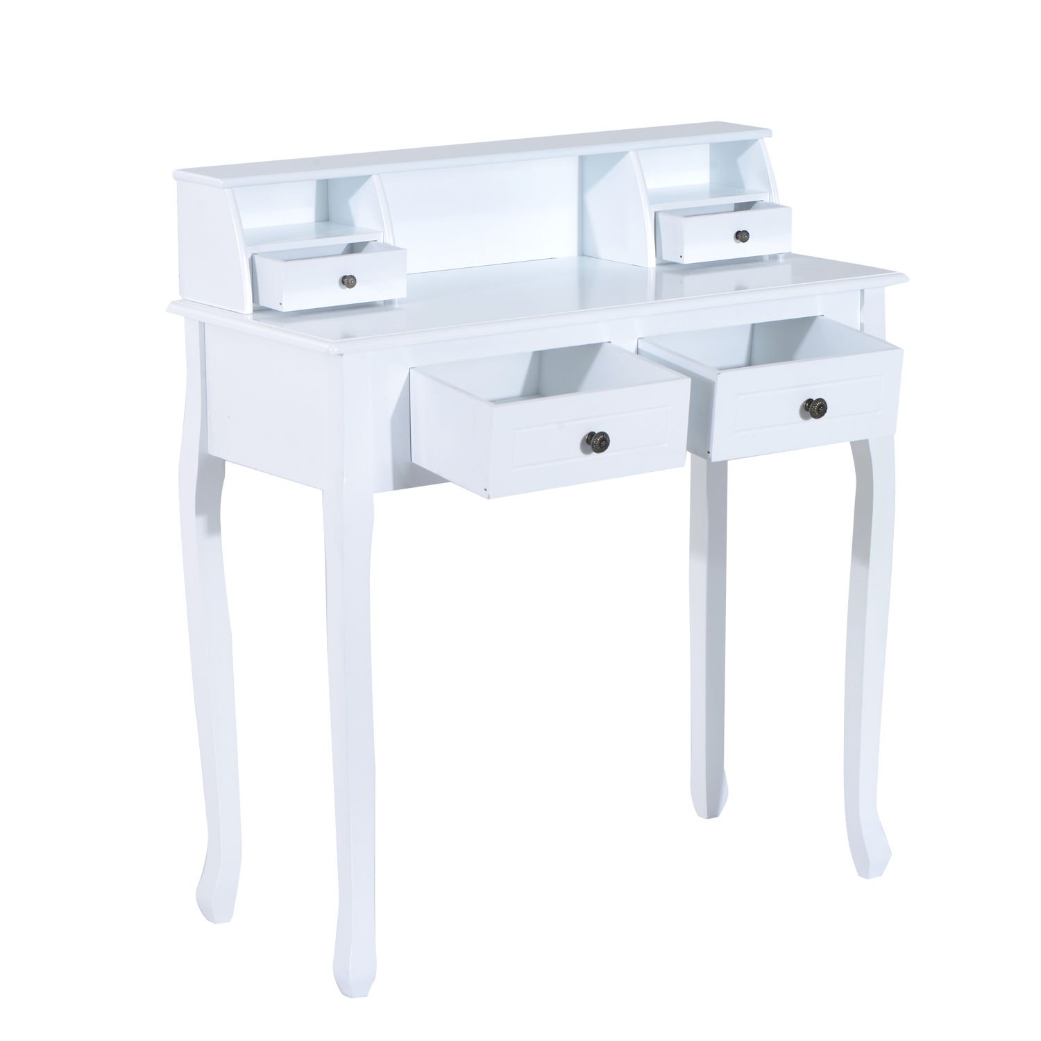 Homcom Dressing Table Vanity Make Up 4 Drawers Dividers Console