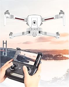 SCYMYBH Drones GPS Dual Cameras, 4K UHD Mini FPV Quadcopter with Live Video, Auto Return Home, Follow Me, Tap Fly, Easy to Use for Beginner (Color : White)