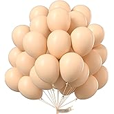 PartyWoo Nude Balloons 50 pcs 12 Inch Beige Apricot Boho Neutral Latex Balloons for Wedding Baby Shower Gender Reveal Graduation Birthday Party Decorations Apricot-F05