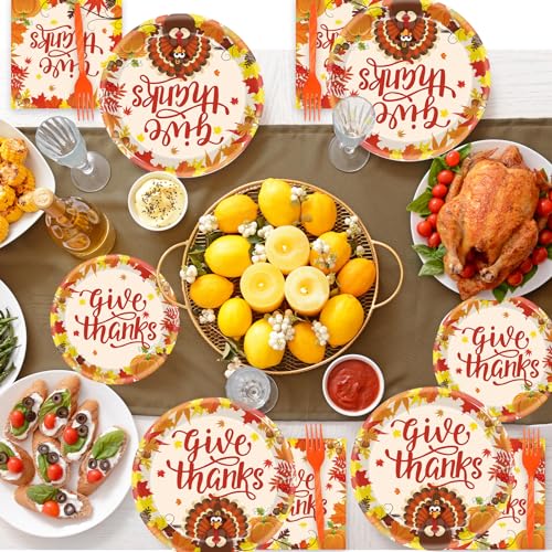 Thanksgiving Plates Amazon Thanksgiving Dinnerware Kepeel 96 Pcs