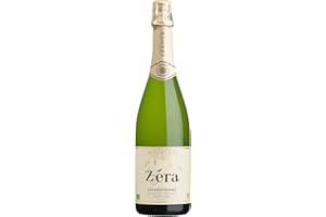 Zéra Non Alcoholic Wine - Sparkling White Chardonnay, 750mL Bottle | Organic Alcohol Free Wine | Made in France | Green Apple & White Pear Aromas | Lemony & Buttery Notes