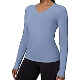 LWISMIL Compression Shirt Women Long Sleeve V Neck Workout Tops Dry-Fit Gym Yoga Moisture-Wicking Sports Base Layer T-Shirts