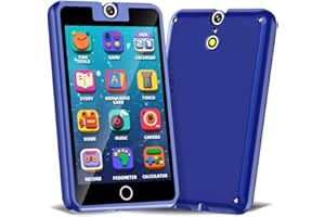 TYWOP Kids Phone Toys for Boys Girls 3-8 Year Old Pretend Smartphones Learning Toys with Rotating Camera Videos 28 Games 2.8" Touchscreen Music Player Storybook 8G SD Card Toddler Fake Phone (1. Blue)