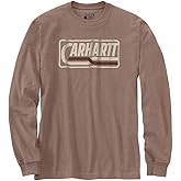 Carhartt Mens Loose Fit Heavyweight Long-Sleeve Logo Graphic T-Shirt