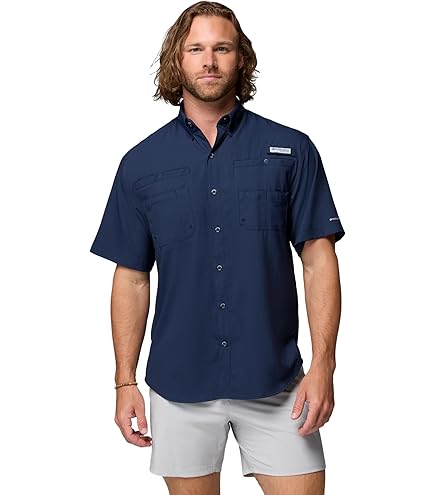Chemise Columbia PFG Super Tamiami Homme Taille L - Rouge à Carreaux, Alabama Crimson Tide