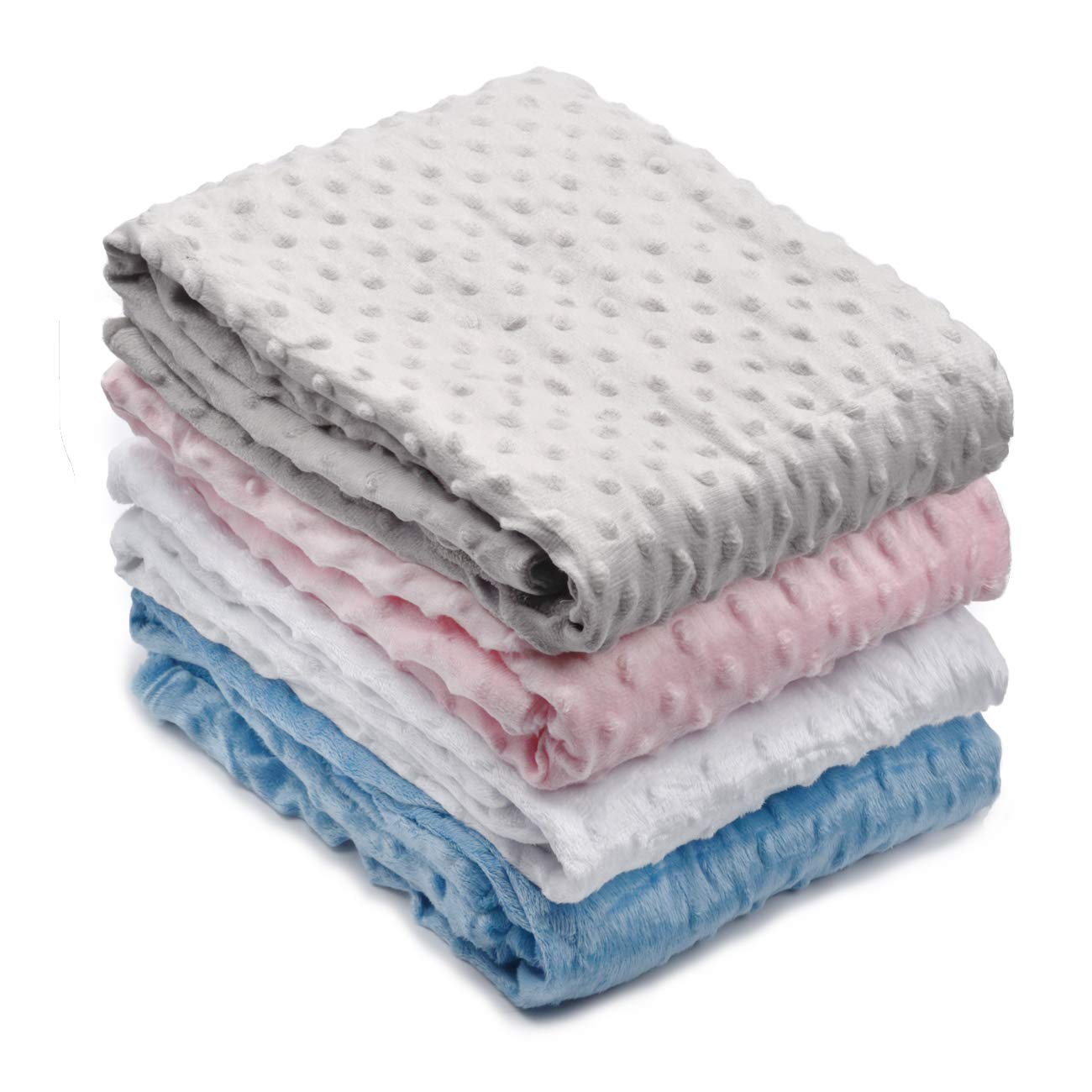 Amazon Com Pekitas Extra Large Soft Double Layer Minky Dot Blanket Baby Boys Girls 35 X 40 Inch Pink Baby