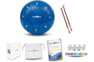 The Balmy Drum - 8 Note 6 Inch Steel Tongue Drum, Steel Drum Instrument, Drums For Adults, Balmy Drum Set for Kids with Music