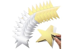 FOBSME 120 Pieces Stars Cutouts Gold Silver Double Printed Star Cutout Aluminum Foil Paper Star Confetti Cutouts 6 Inch Large Glitter Stars Decors for Bulletin Board Classroom Christmas Wedding Party Supply