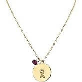 Handmade Breast Cancer Awareness Necklace, Sterling Silver, 14k Yellow, Rose Gold Fill, Ribbon Charm with Pink Tourmaline, Adjustable Length, Jewelry Gift for Survivor, Fighter, Warrior, Supporter
