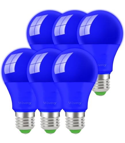 LEDERA A19 Colored Light Bulbs – 9W (60W Equivalent), 800 Lumens, E26 Base, 6-Pack, For Halloween Christmas Party Weddings